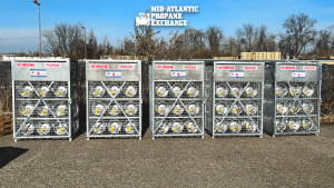 Outdoor stacks of propane
