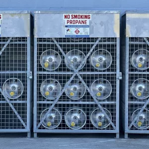 Outdoor propane storage locker