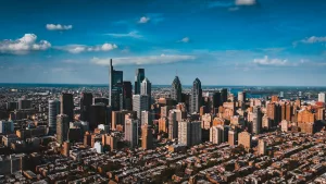 Aerial view of the city of Philadelphia