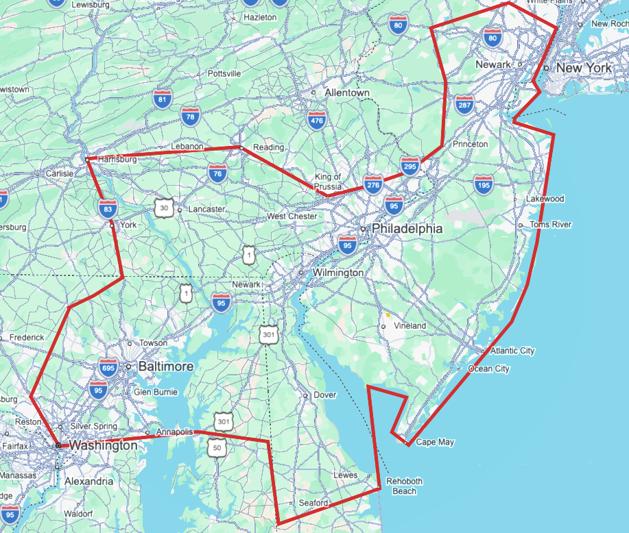 Mid Atlantic Propane Exchange Coverage Map